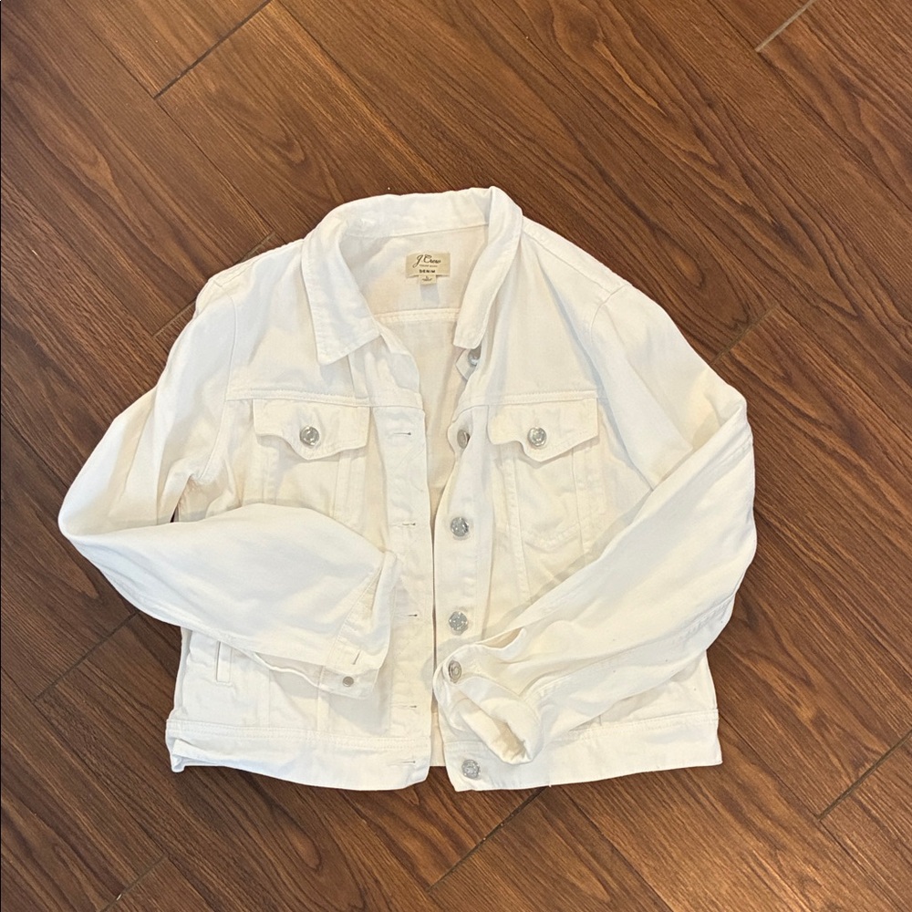 Large White Denim Jcrew Jacket